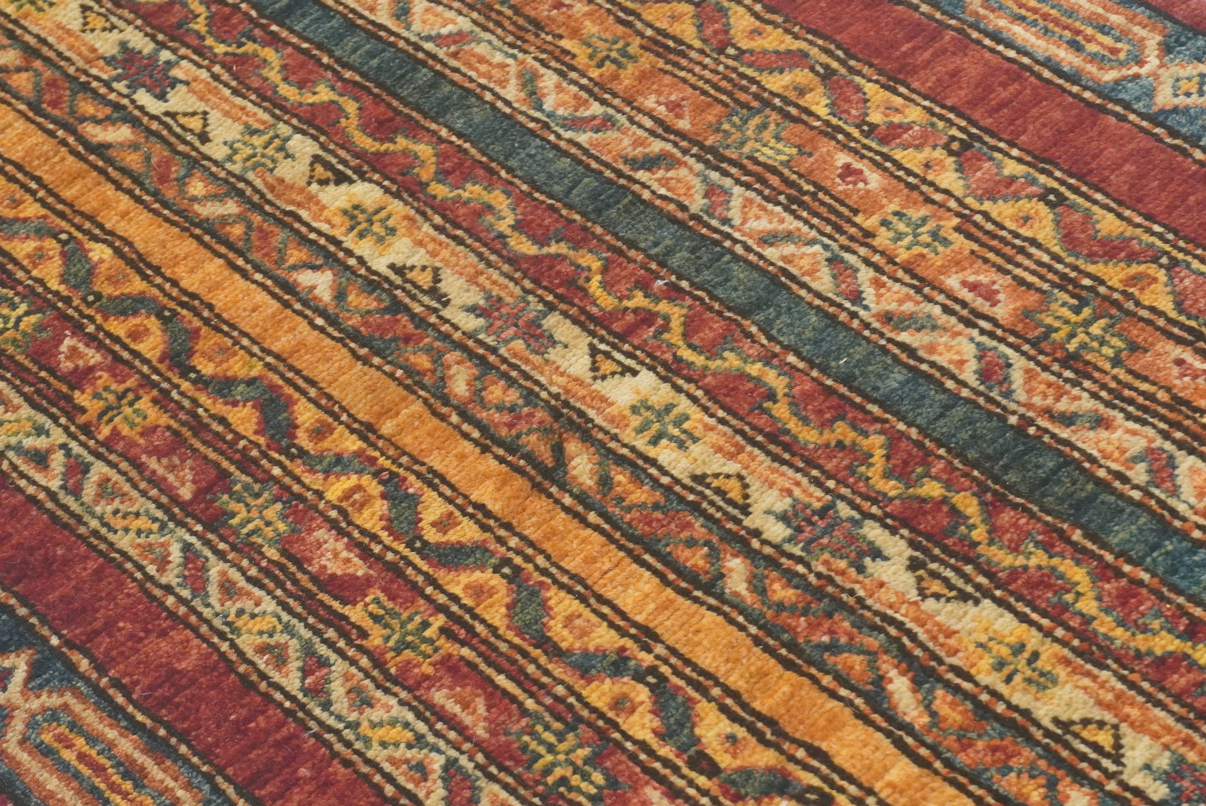 2x5 Red Shaal Turkish Hand knotted Runner Rug - Yildiz Rugs