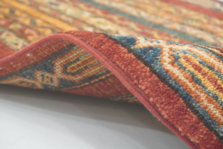 2x5 Red Shaal Turkish Hand knotted Runner Rug - Yildiz Rugs