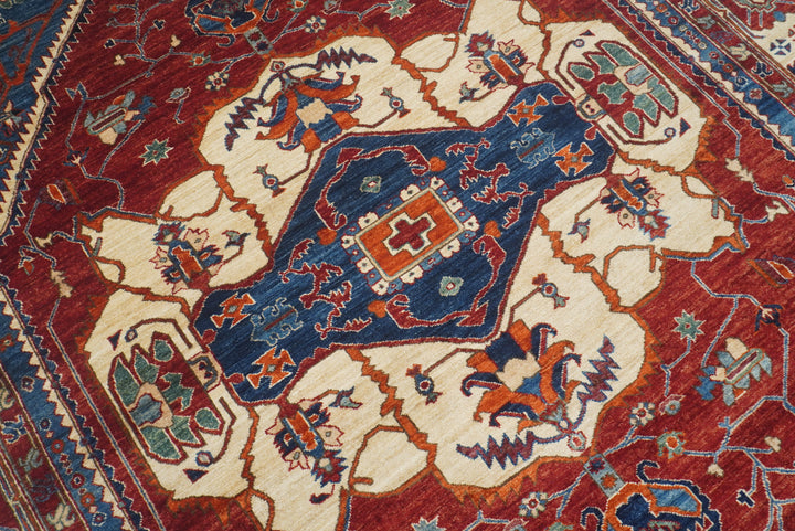 8x10 Serapi Red Hand Knotted Afghan Oriental Rug - Yildiz Rugs