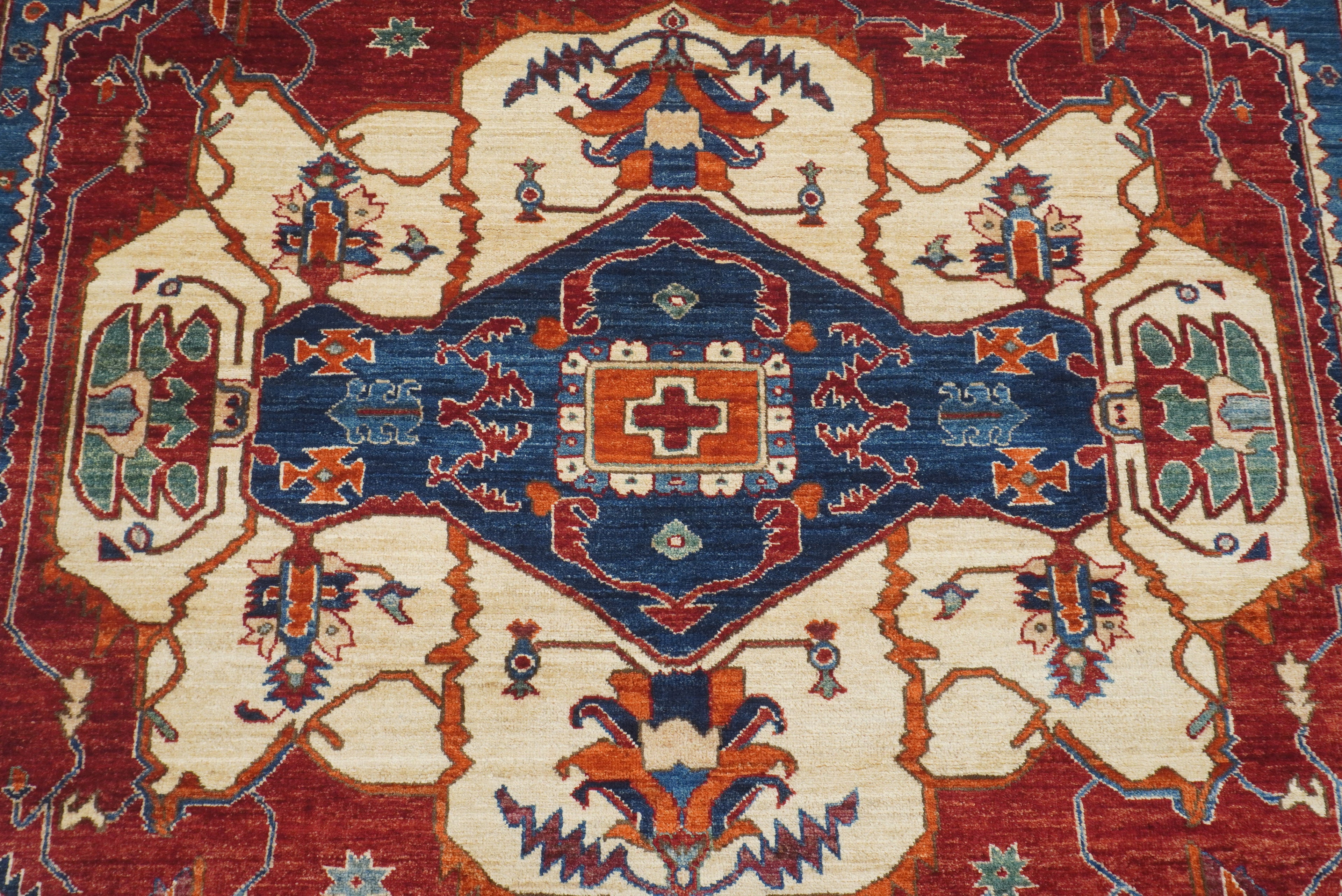 8x10 Serapi Red Hand Knotted Afghan Oriental Rug - Yildiz Rugs