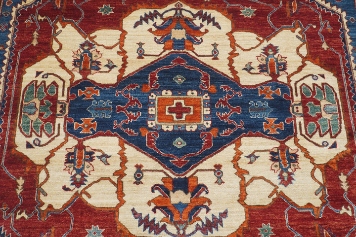 8x10 Serapi Red Hand Knotted Afghan Oriental Rug - Yildiz Rugs