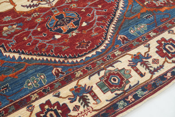 8x10 Serapi Red Hand Knotted Afghan Oriental Rug - Yildiz Rugs