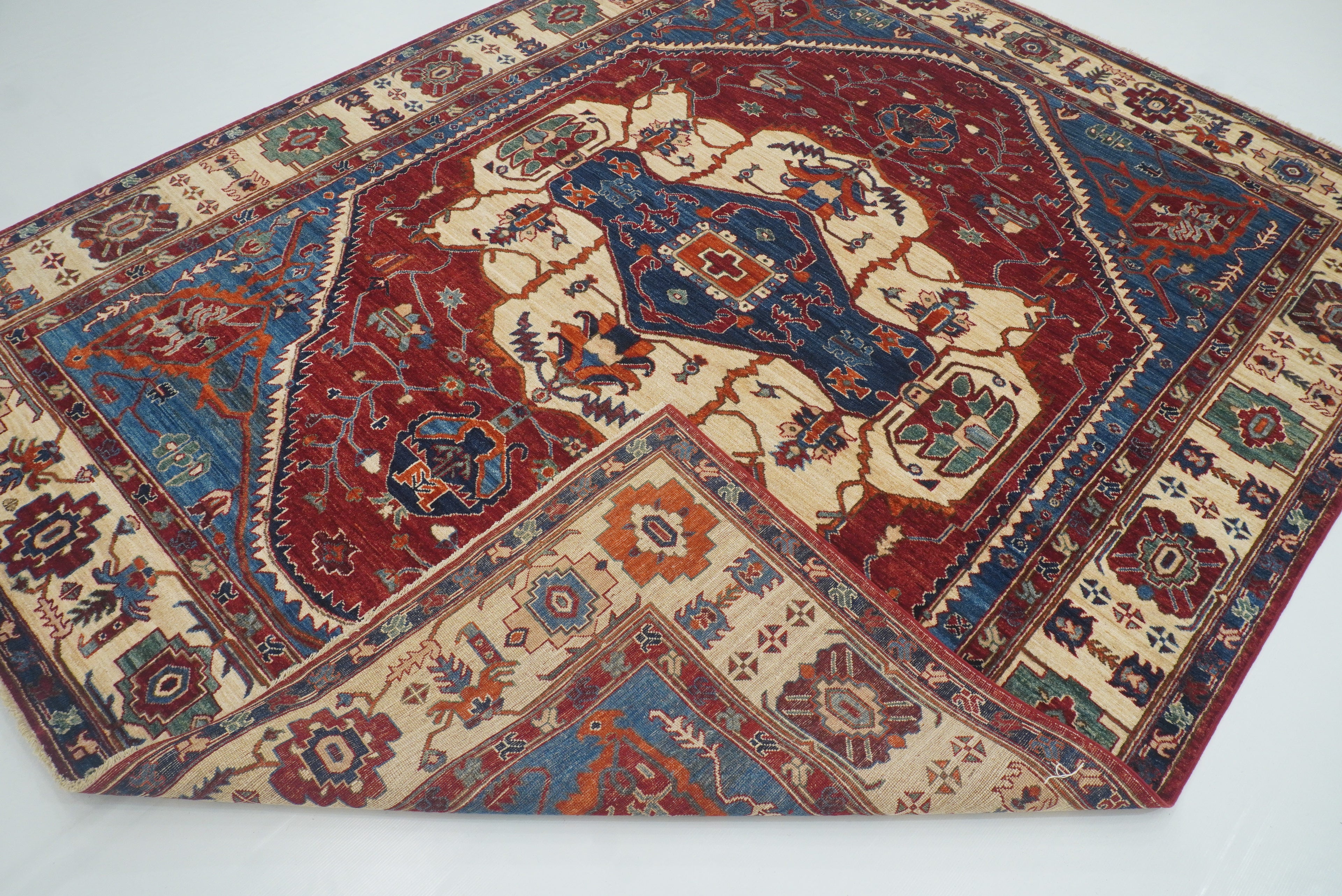 8x10 Serapi Red Hand Knotted Afghan Oriental Rug - Yildiz Rugs