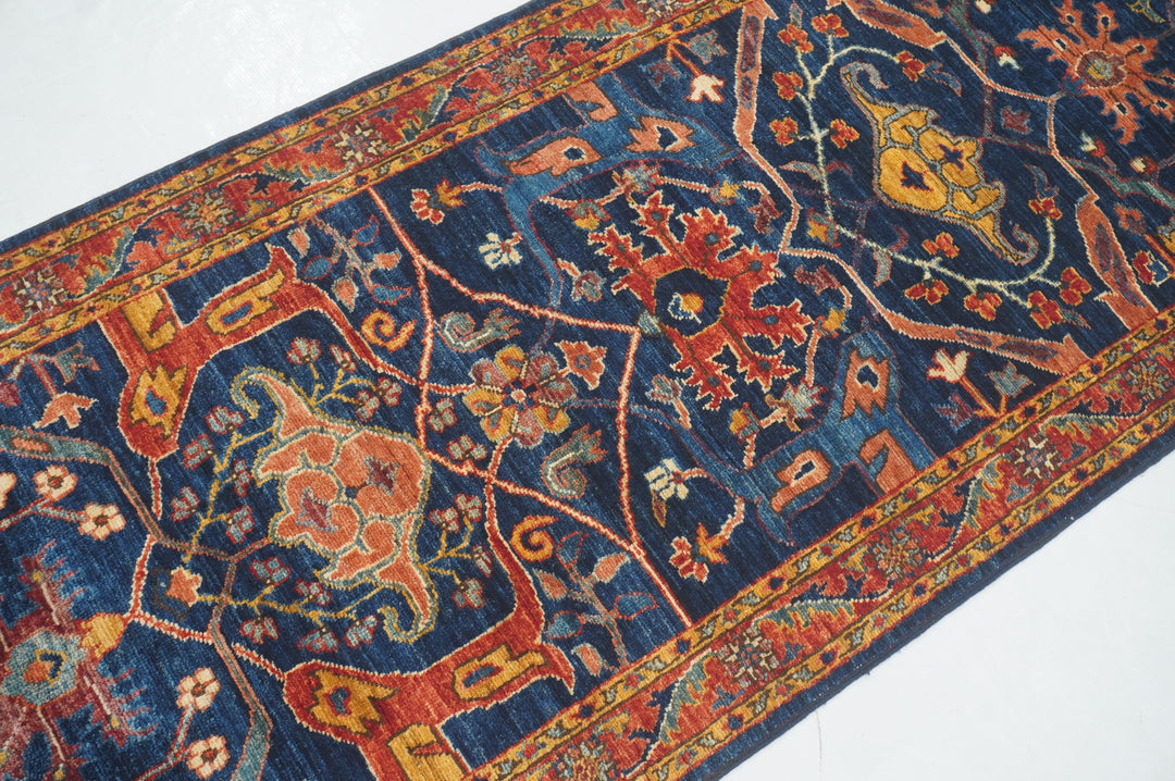 3x23 Ft Navy Blue Bidjar Afghan Oriental Extra Long Runner Rug