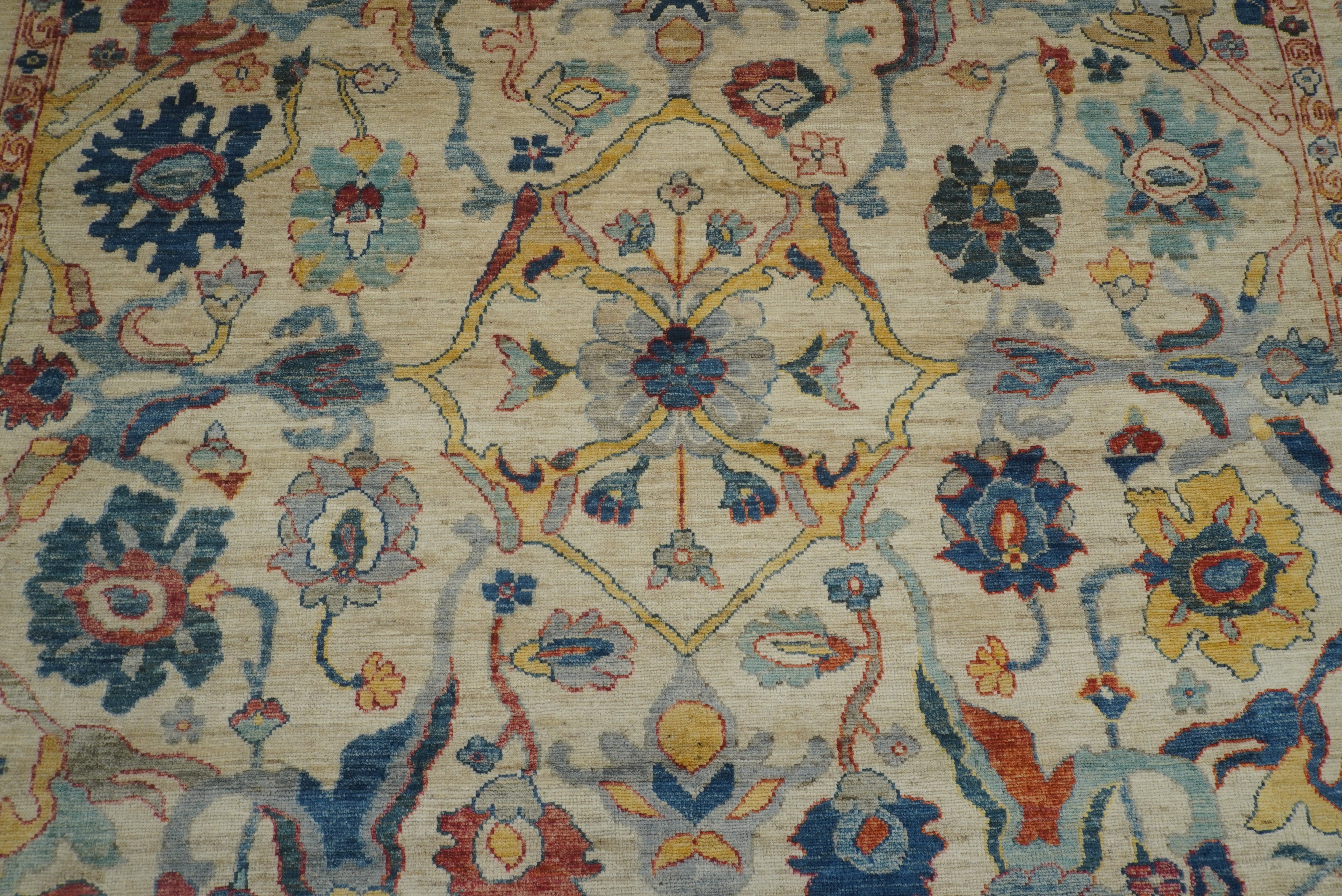 9x12 Beige Oushak Turkish Hand knotted Oriental Rug - Yildiz Rugs