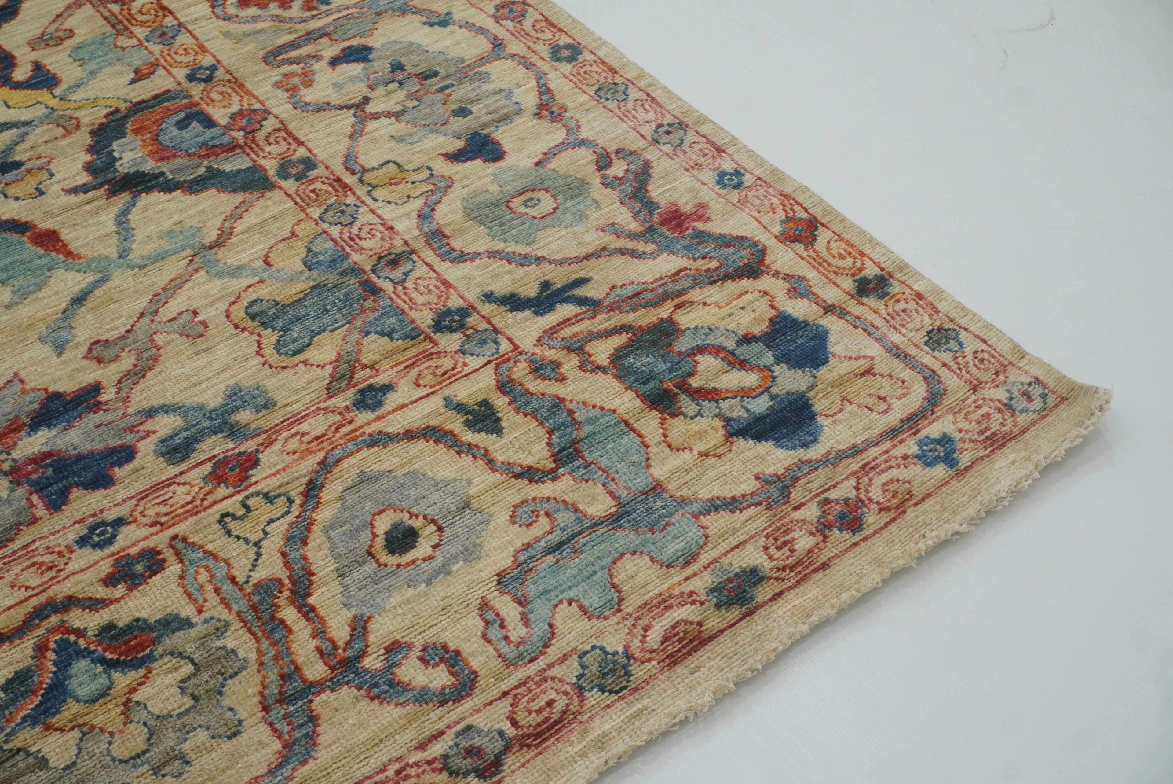 9x12 Beige Oushak Turkish Hand knotted Oriental Rug - Yildiz Rugs