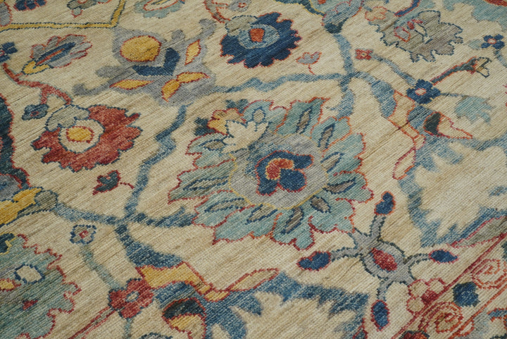 9x12 Beige Oushak Turkish Hand knotted Oriental Rug - Yildiz Rugs