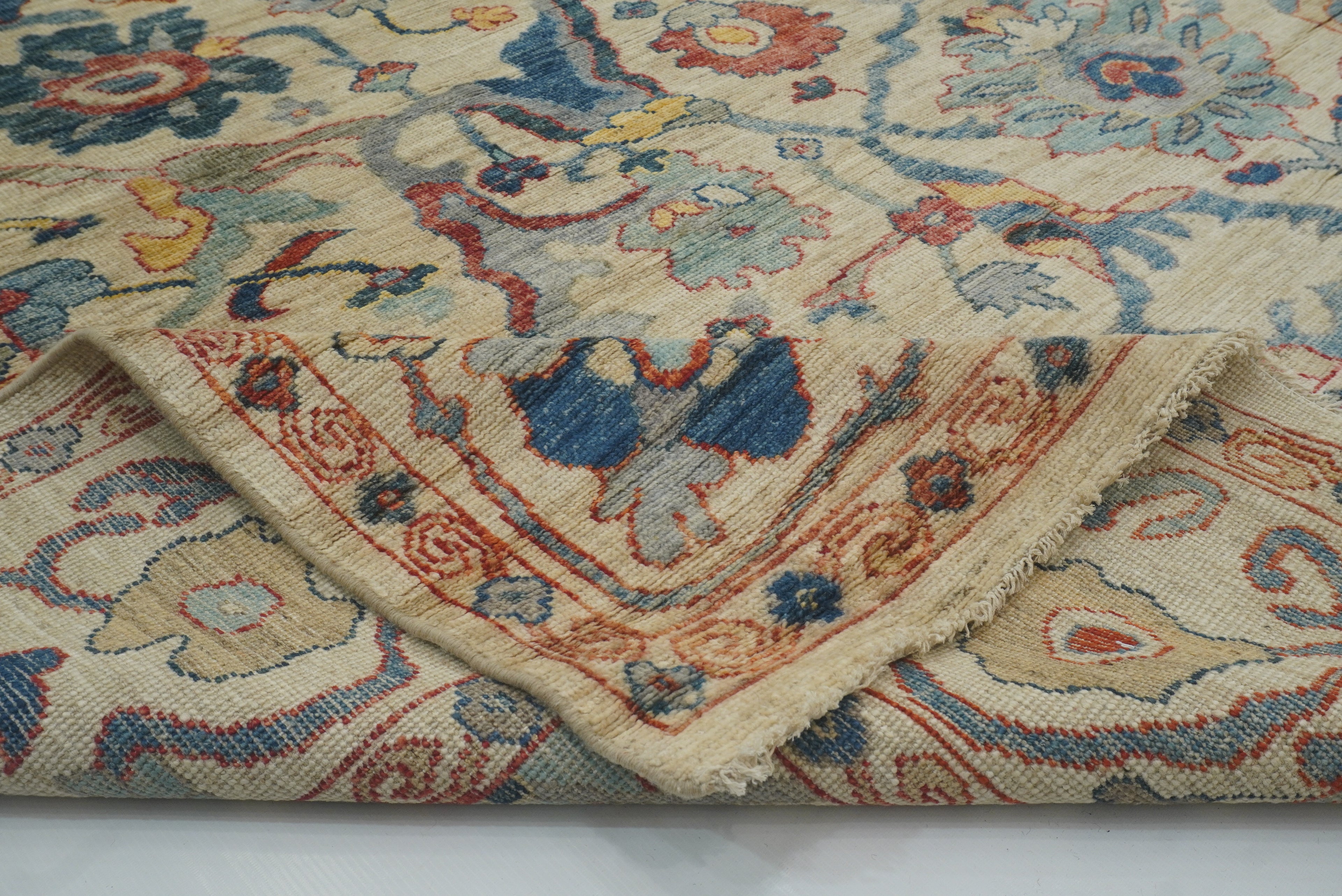 9x12 Beige Oushak Turkish Hand knotted Oriental Rug - Yildiz Rugs