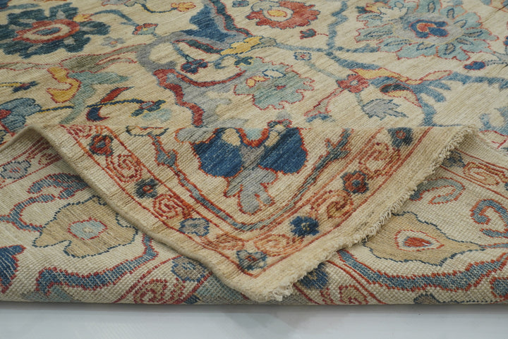 9x12 Beige Oushak Turkish Hand knotted Oriental Rug - Yildiz Rugs