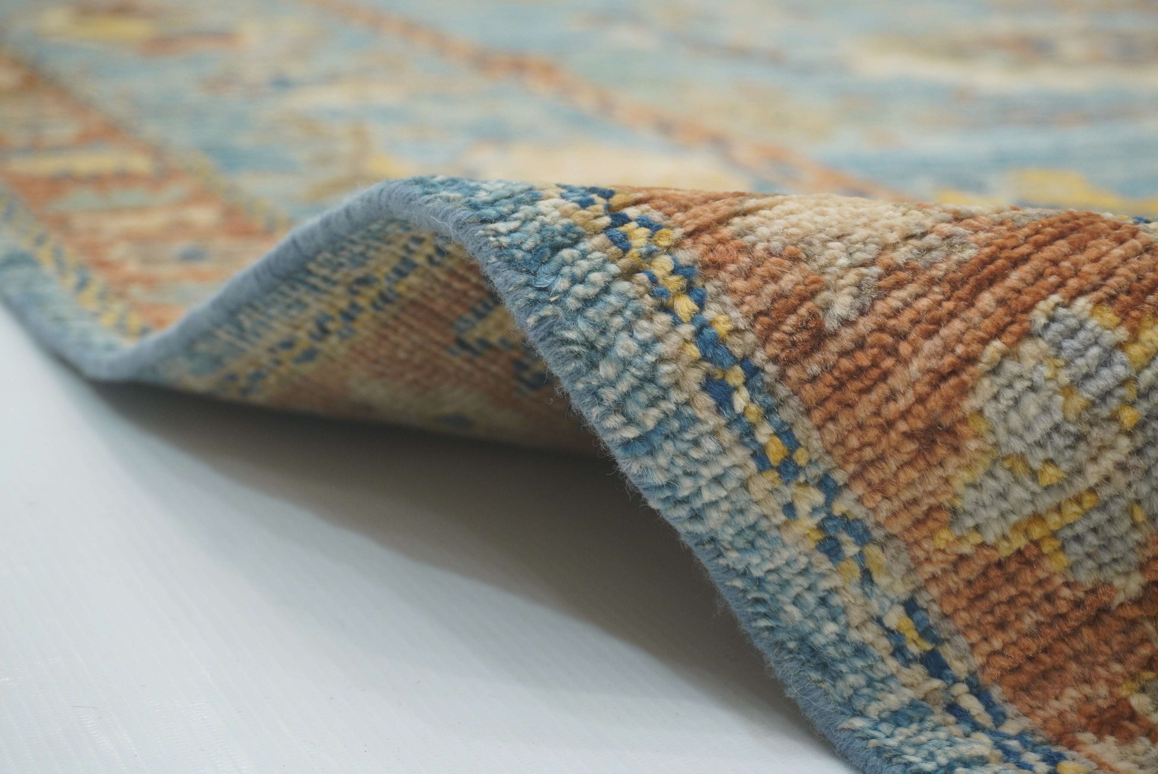 9x12 Blue Oushak Hand-Knotted Turkish Rug - Yildiz Rugs