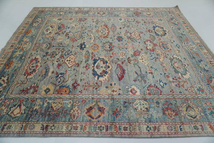 8x10 Oushak Blueish Gray Hand knotted Turkish Rug - Yildiz Rugs