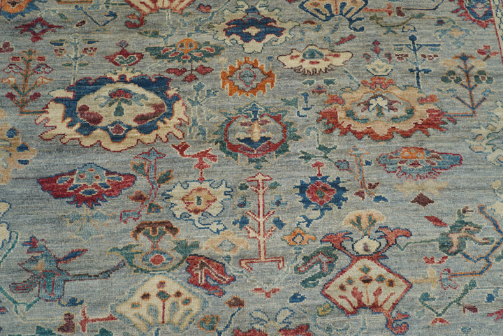 8x10 Oushak Blueish Gray Hand knotted Turkish Rug - Yildiz Rugs