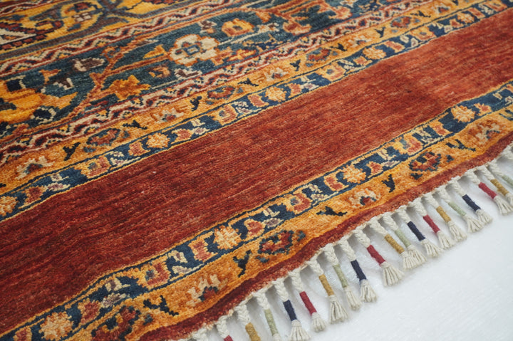 5x7 Red Turkish Shawl Hand knotted Tribal Rug - Yildiz Rugs