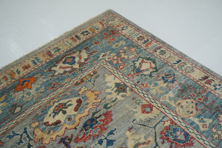 8x10 Oushak Blueish Gray Hand knotted Turkish Rug - Yildiz Rugs