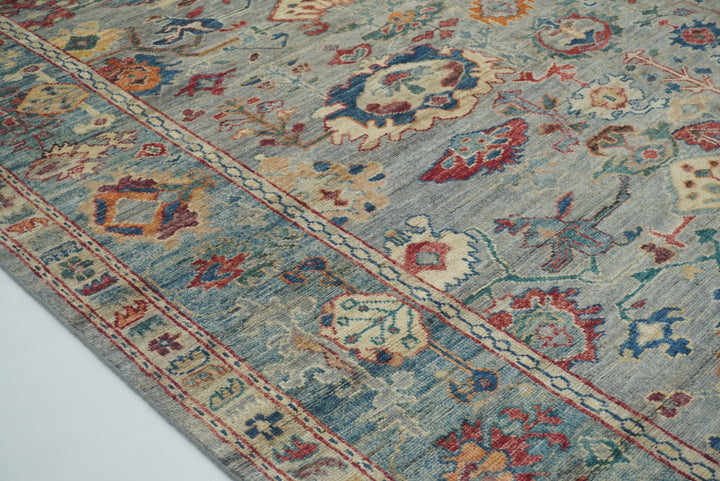 8x10 Oushak Blueish Gray Hand knotted Turkish Rug - Yildiz Rugs