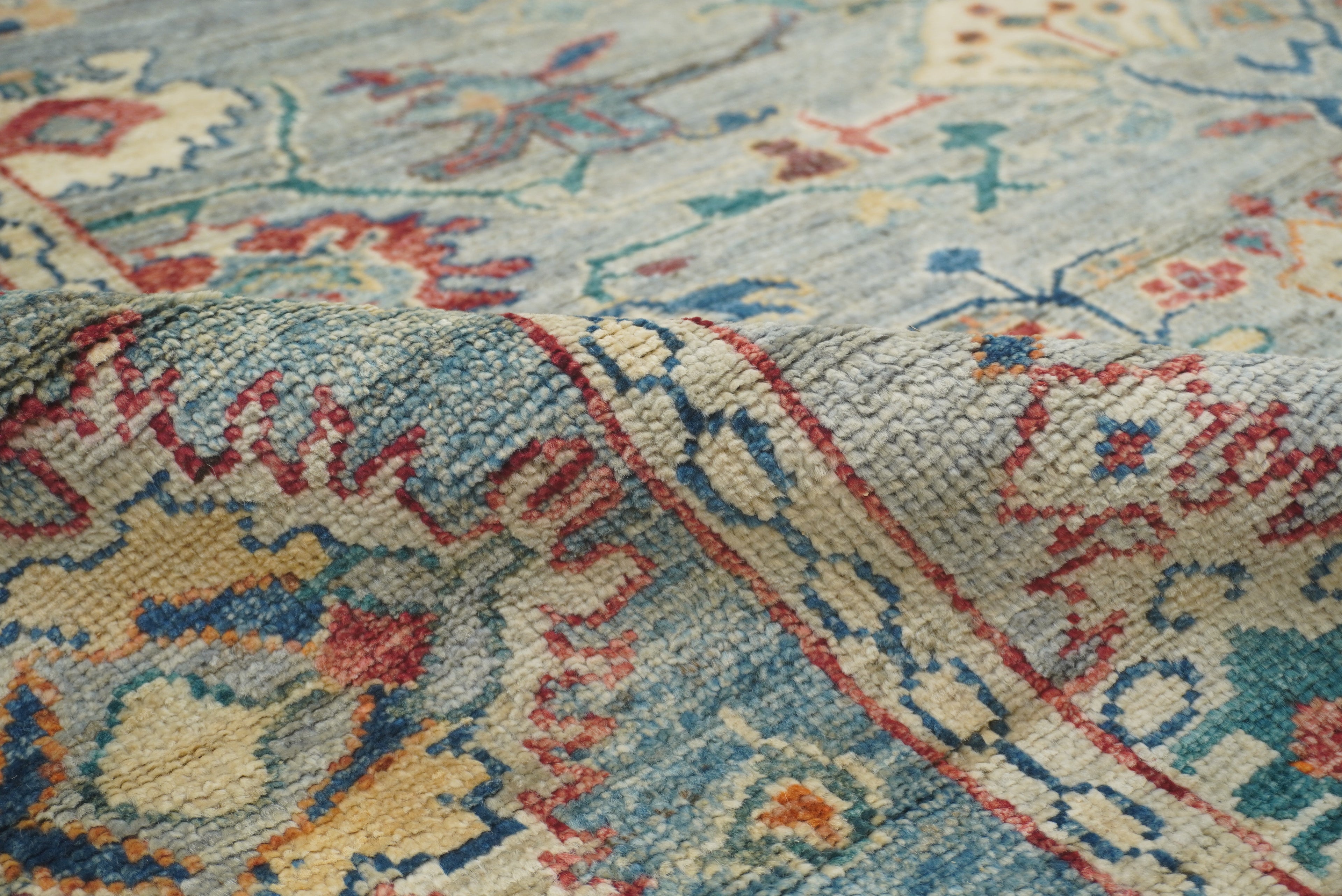 8x10 Oushak Blueish Gray Hand knotted Turkish Rug - Yildiz Rugs
