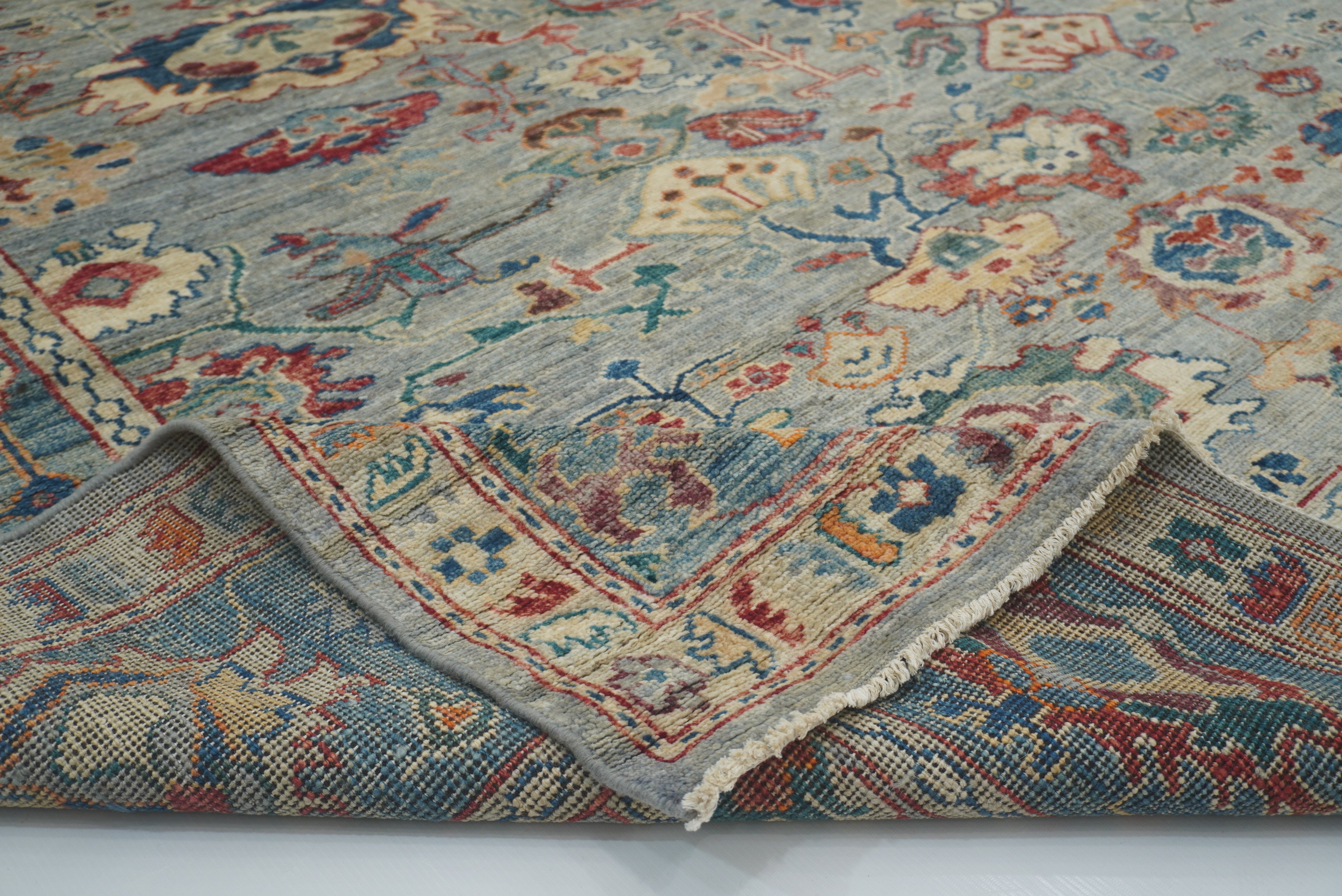 8x10 Oushak Blueish Gray Hand knotted Turkish Rug - Yildiz Rugs
