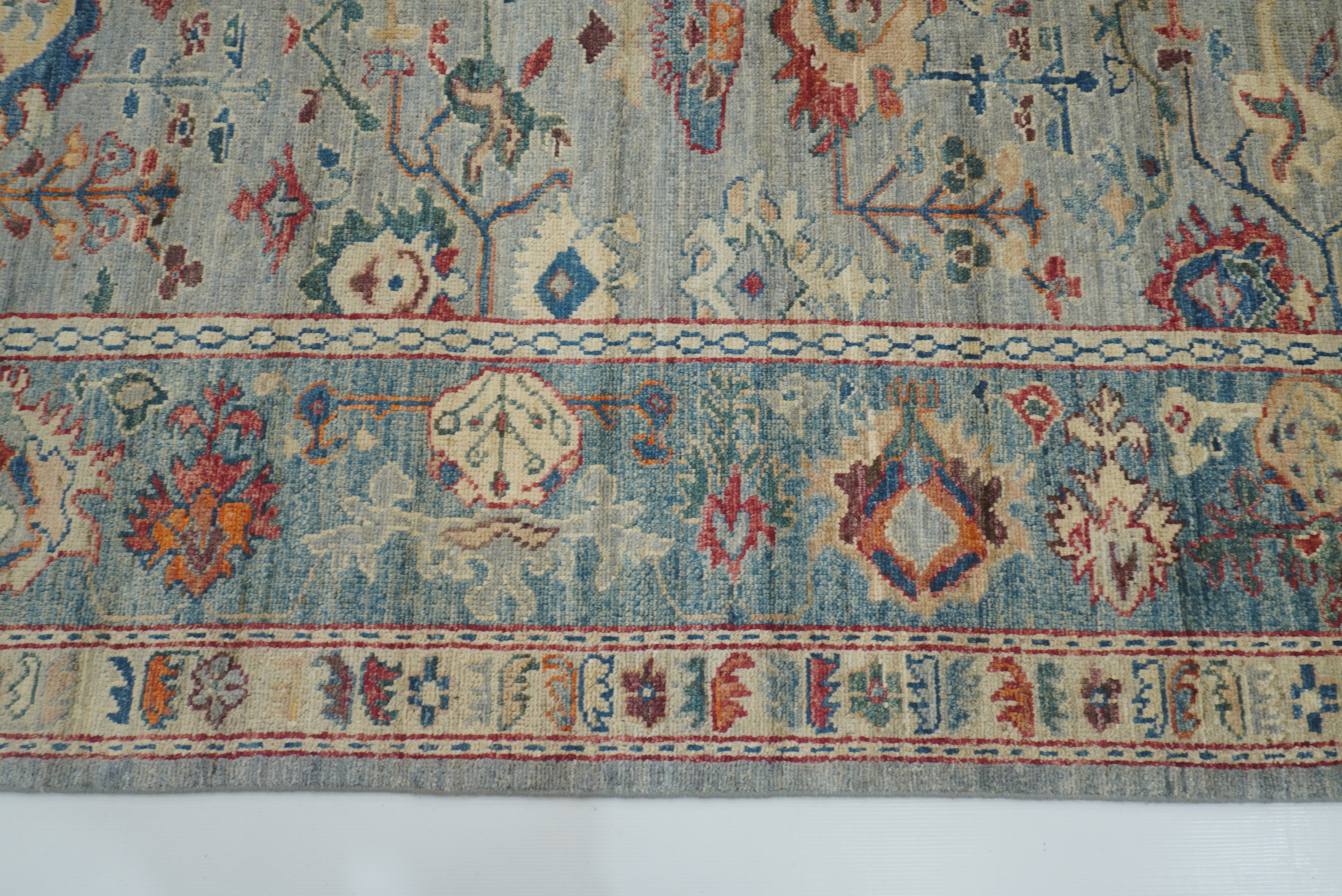 8x10 Oushak Blueish Gray Hand knotted Turkish Rug - Yildiz Rugs