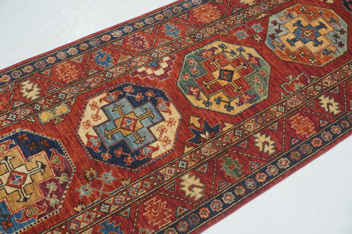 12 Ft Red Ersari Afghan hand knotted Oriental Runner Rug