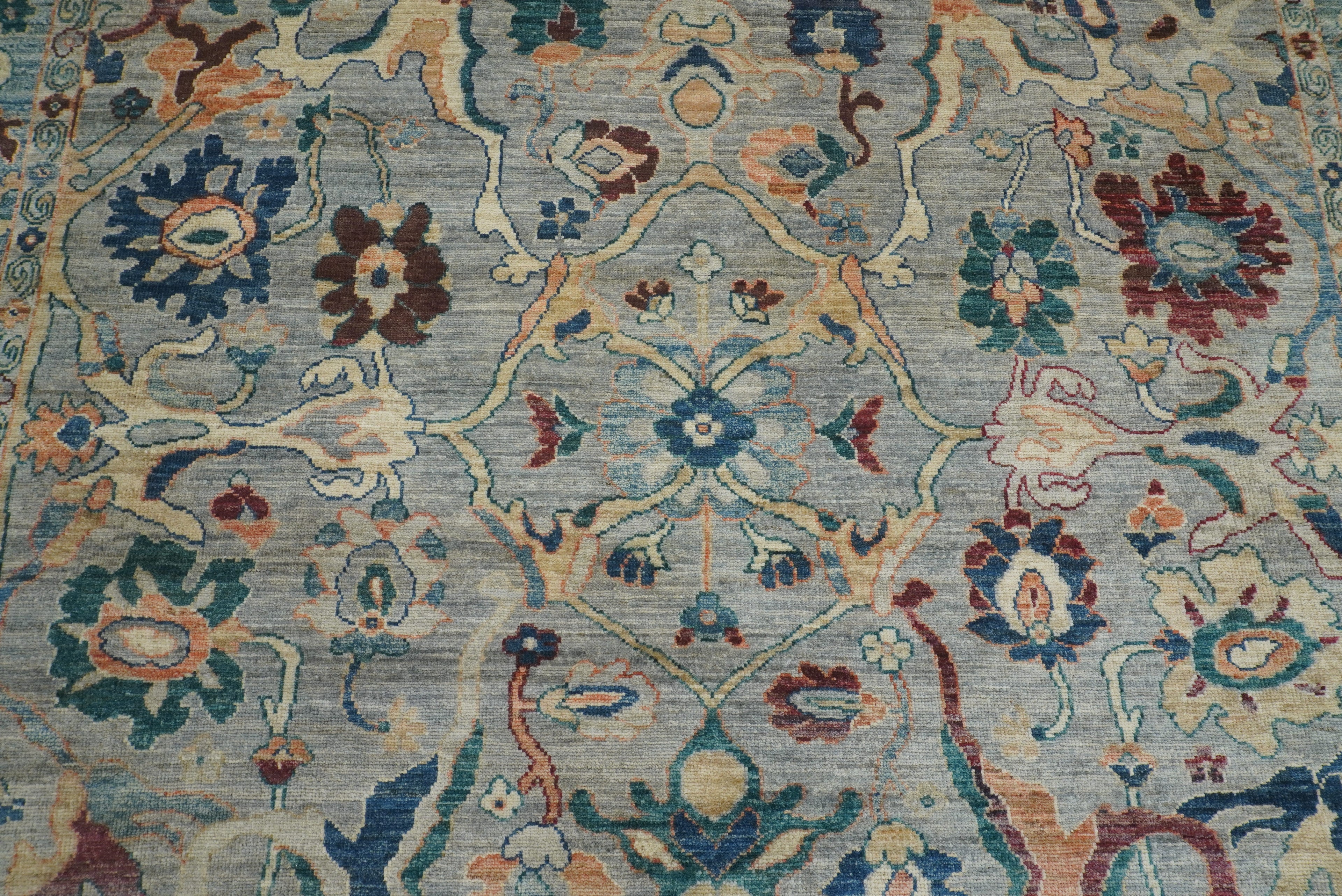 9x12 Oushak Blueish Gray Hand knotted Rug - Yildiz Rugs
