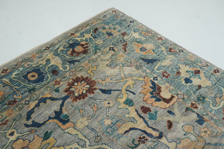 9x12 Oushak Blueish Gray Hand knotted Rug - Yildiz Rugs