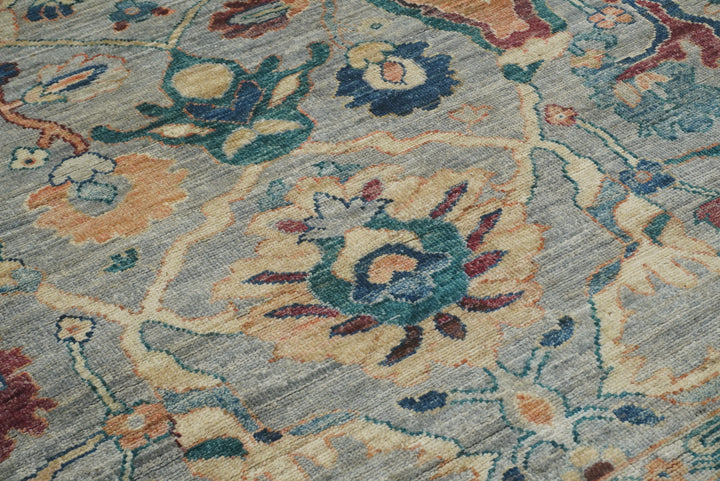 9x12 Oushak Blueish Gray Hand knotted Rug - Yildiz Rugs