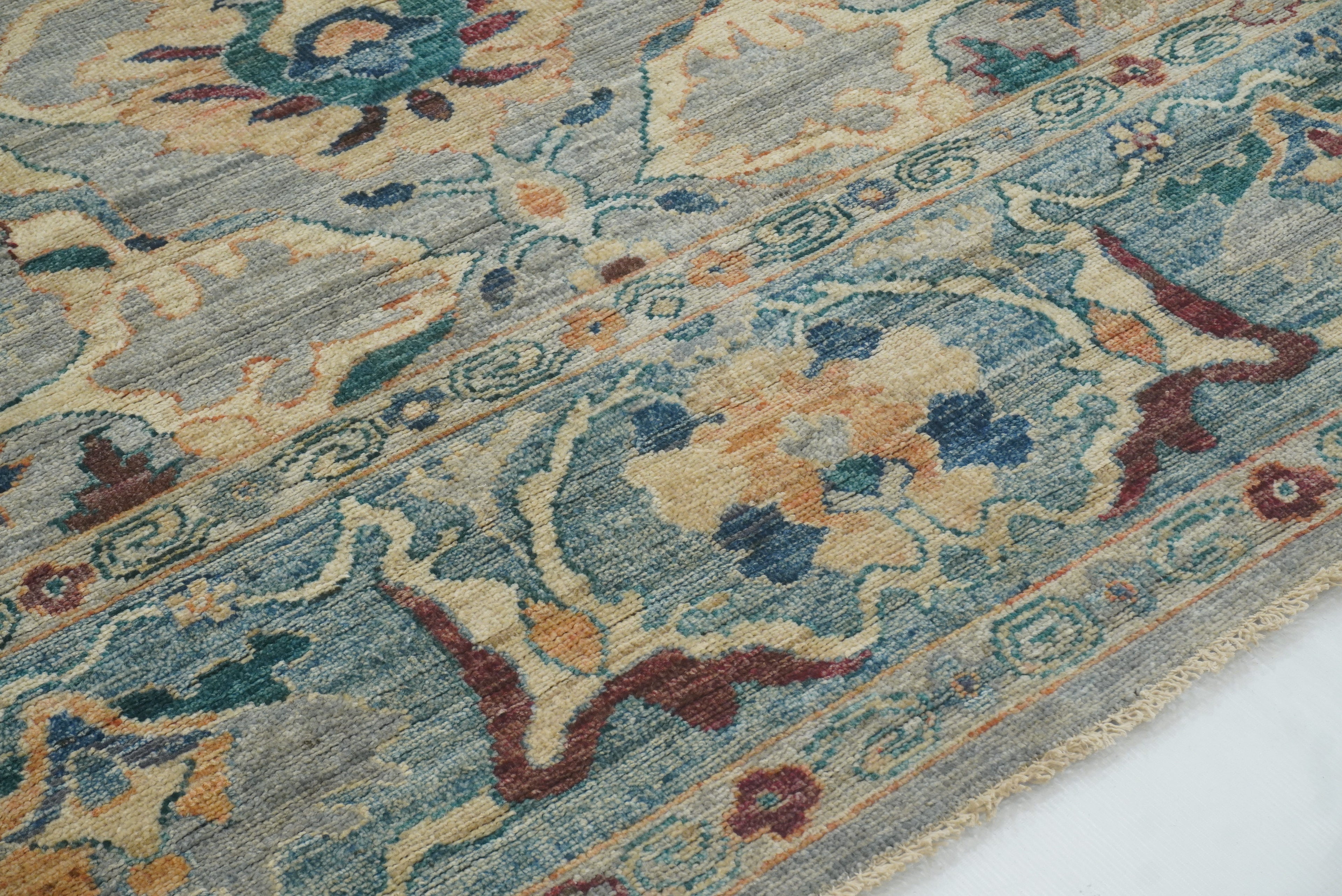 9x12 Oushak Blueish Gray Hand knotted Rug - Yildiz Rugs