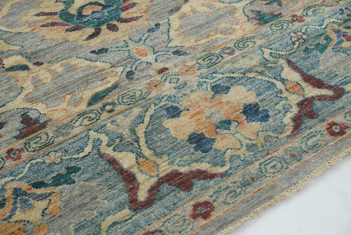 9x12 Oushak Blueish Gray Hand knotted Rug - Yildiz Rugs