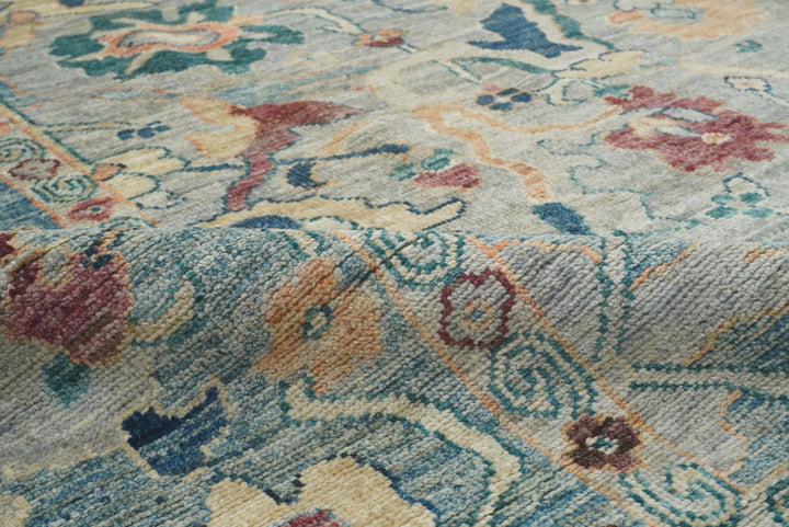 9x12 Oushak Blueish Gray Hand knotted Rug - Yildiz Rugs