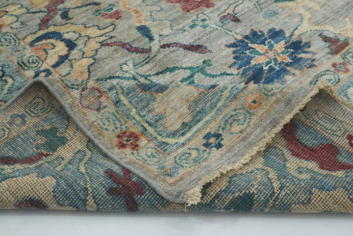 9x12 Oushak Blueish Gray Hand knotted Rug - Yildiz Rugs