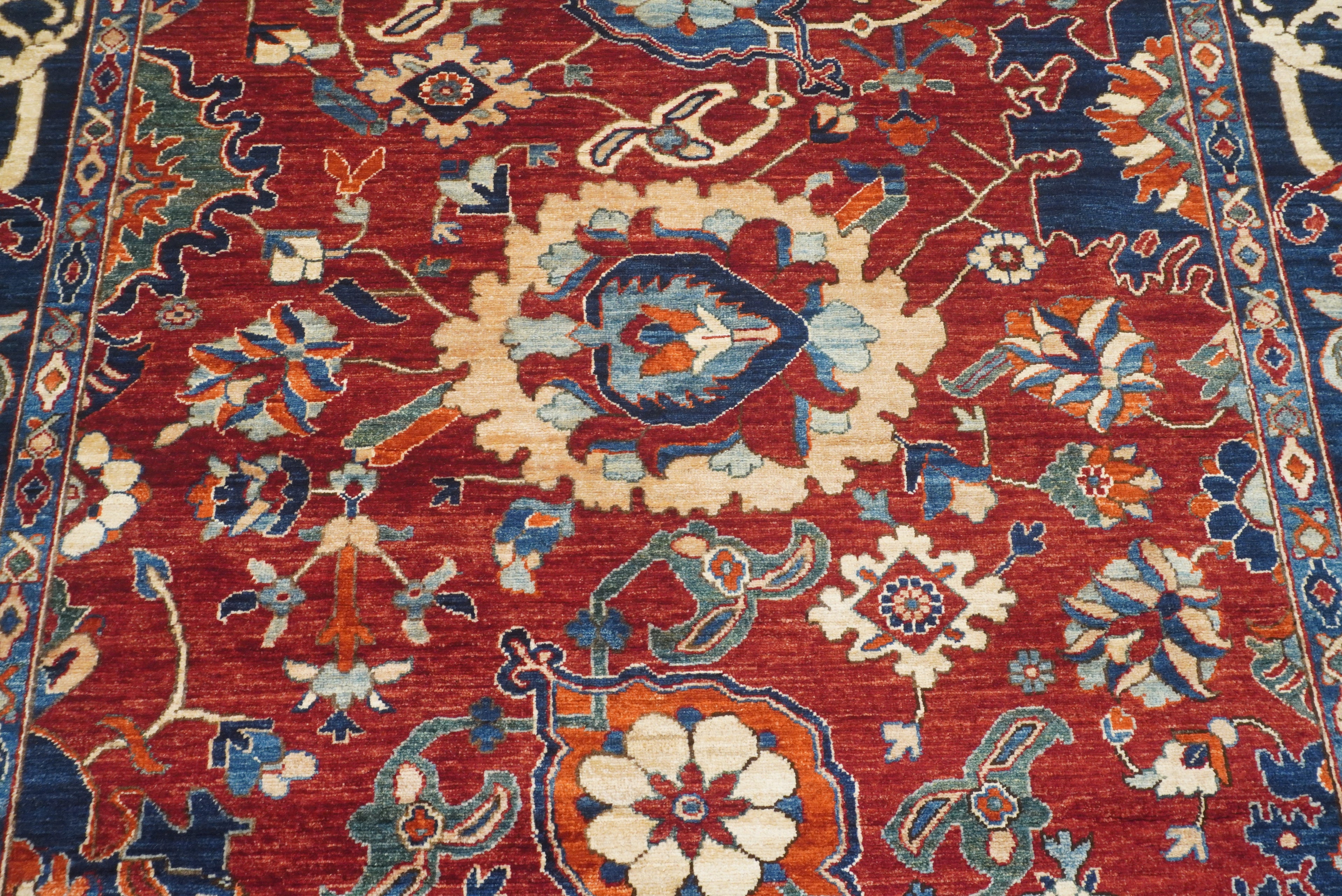 8x10 Red Afghan Hand-Knotted Garous Bidjar Rug - Yildiz Rugs