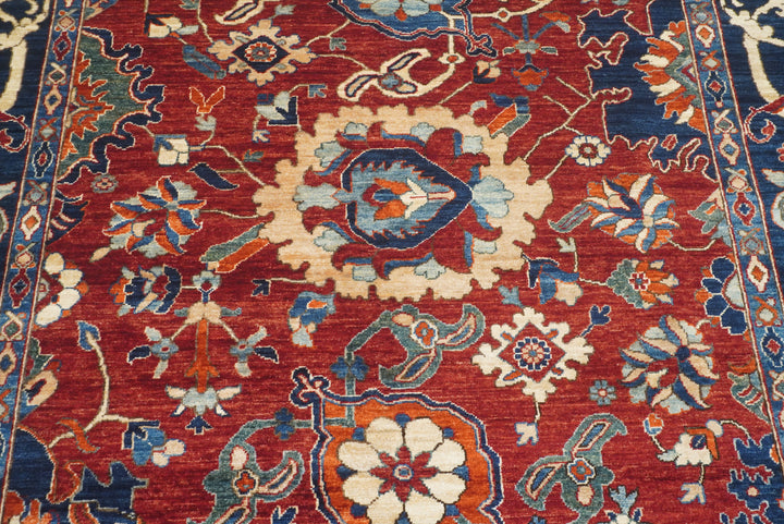 8x10 Red Afghan Hand-Knotted Garous Bidjar Rug - Yildiz Rugs