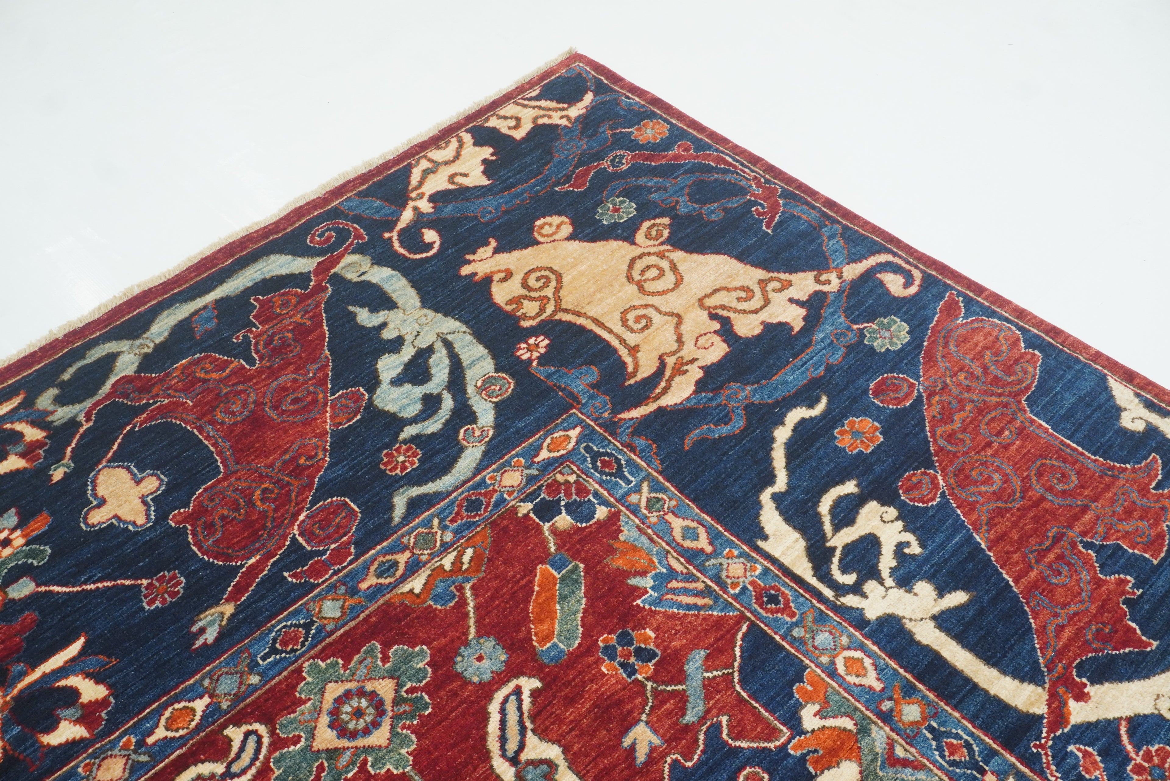 8x10 Red Afghan Hand-Knotted Garous Bidjar Rug - Yildiz Rugs