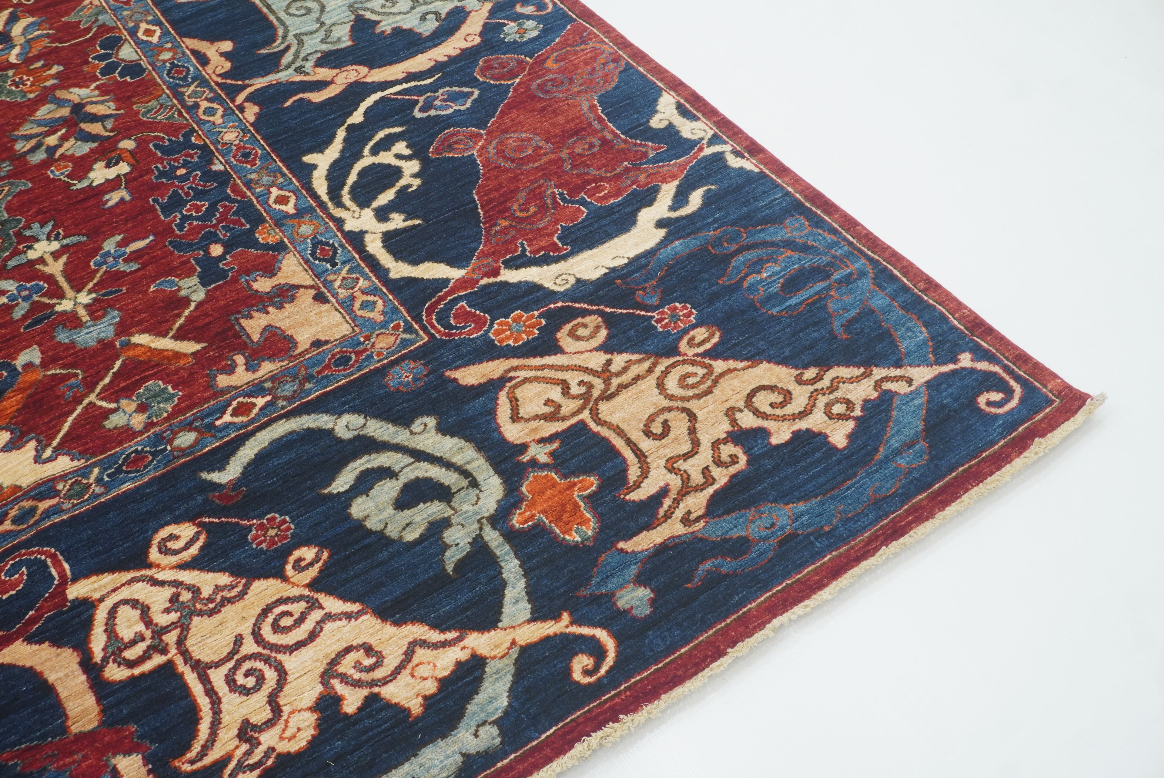 8x10 Red Afghan Hand-Knotted Garous Bidjar Rug - Yildiz Rugs