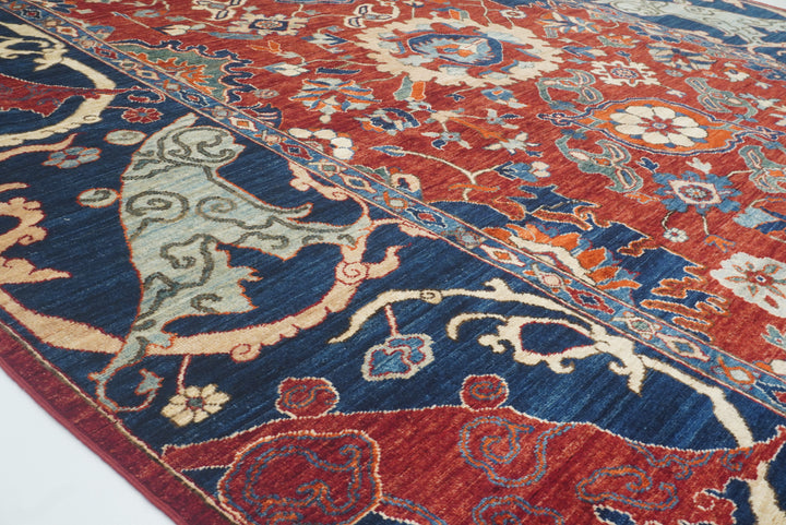 8x10 Red Afghan Hand-Knotted Garous Bidjar Rug - Yildiz Rugs