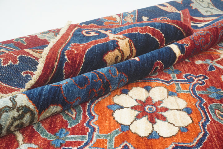 8x10 Red Afghan Hand-Knotted Garous Bidjar Rug - Yildiz Rugs