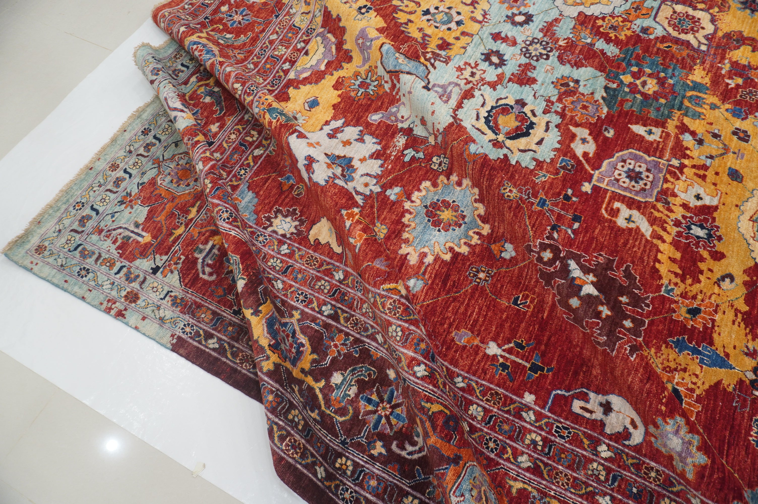 12x15 Red Modern Bidjar Afghan Hand knotted Oriental Rug - Yildiz Rugs