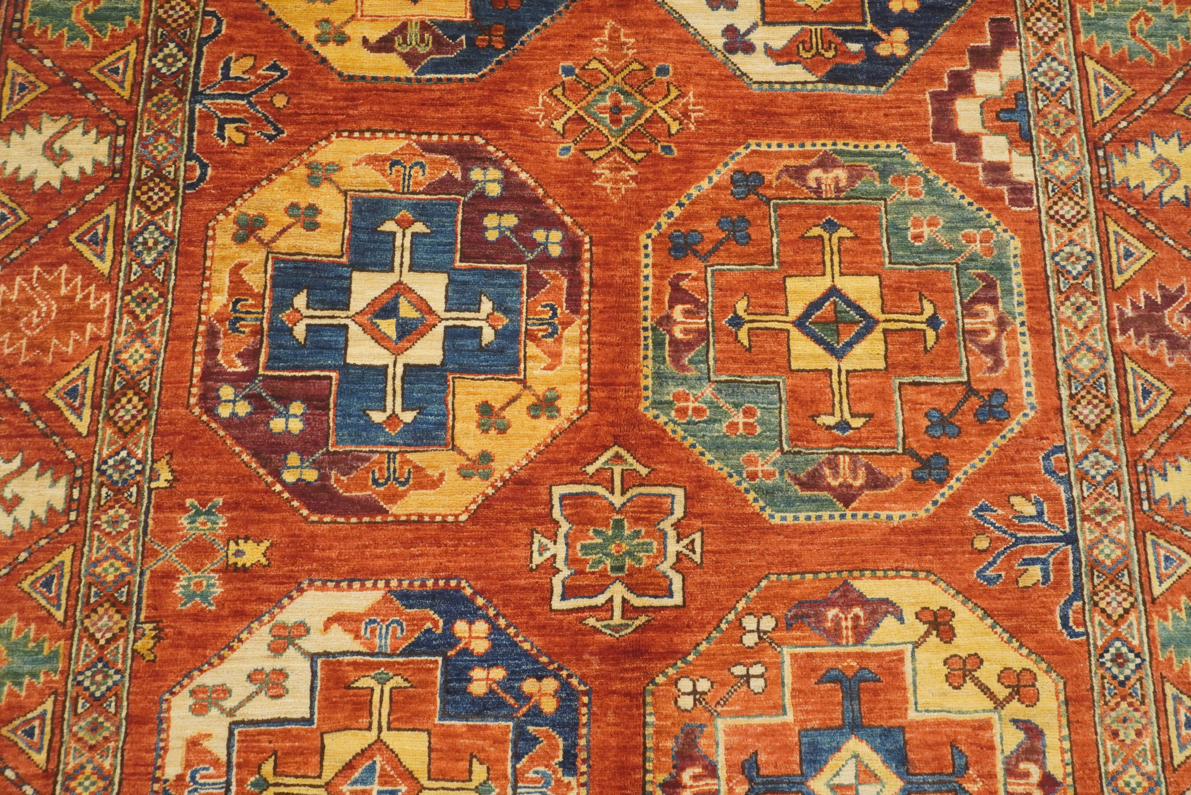 5x7 Red Ersari Afghan Hand-Knotted Turkmen Rug - Yildiz Rugs