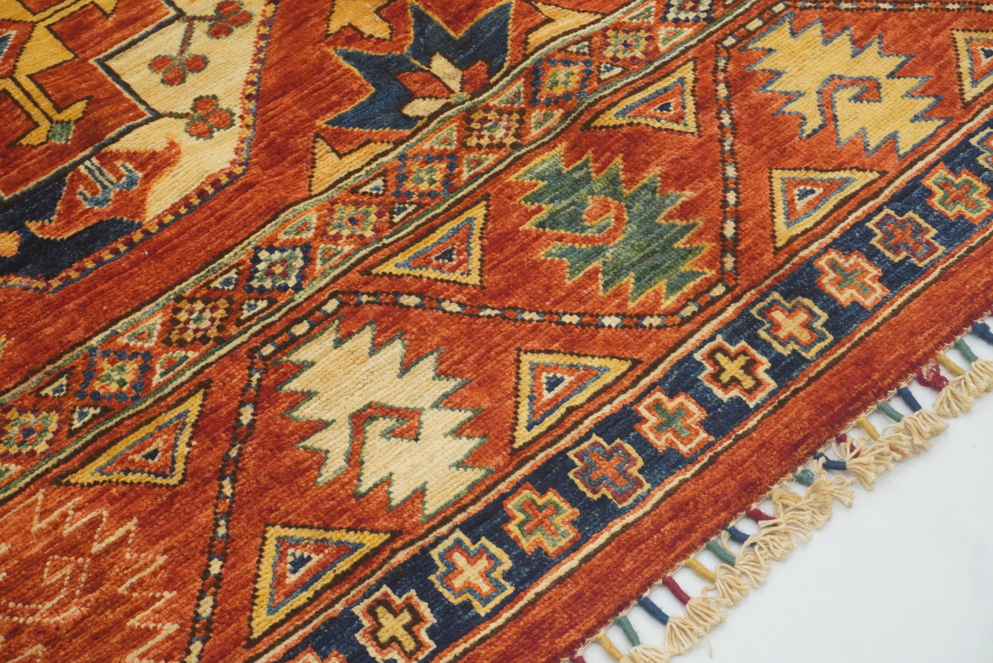 5x7 Red Ersari Afghan Hand-Knotted Turkmen Rug - Yildiz Rugs