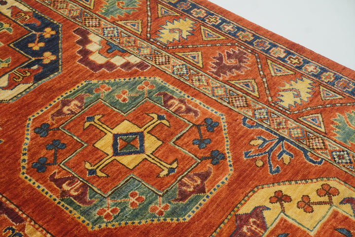 5x7 Red Ersari Afghan Hand-Knotted Turkmen Rug - Yildiz Rugs