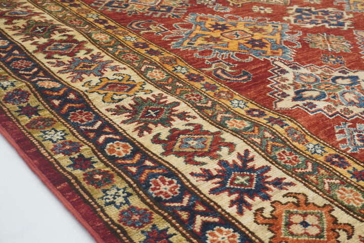 6x9 Red Kazak Afghan Hand-Knotted Oriental Rug - Yildiz Rugs