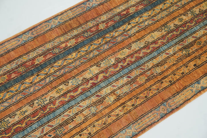 2x5 Orange Turkish Hand knotted Runner Rug - Yildiz Rugs