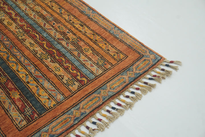2x5 Orange Turkish Hand knotted Runner Rug - Yildiz Rugs