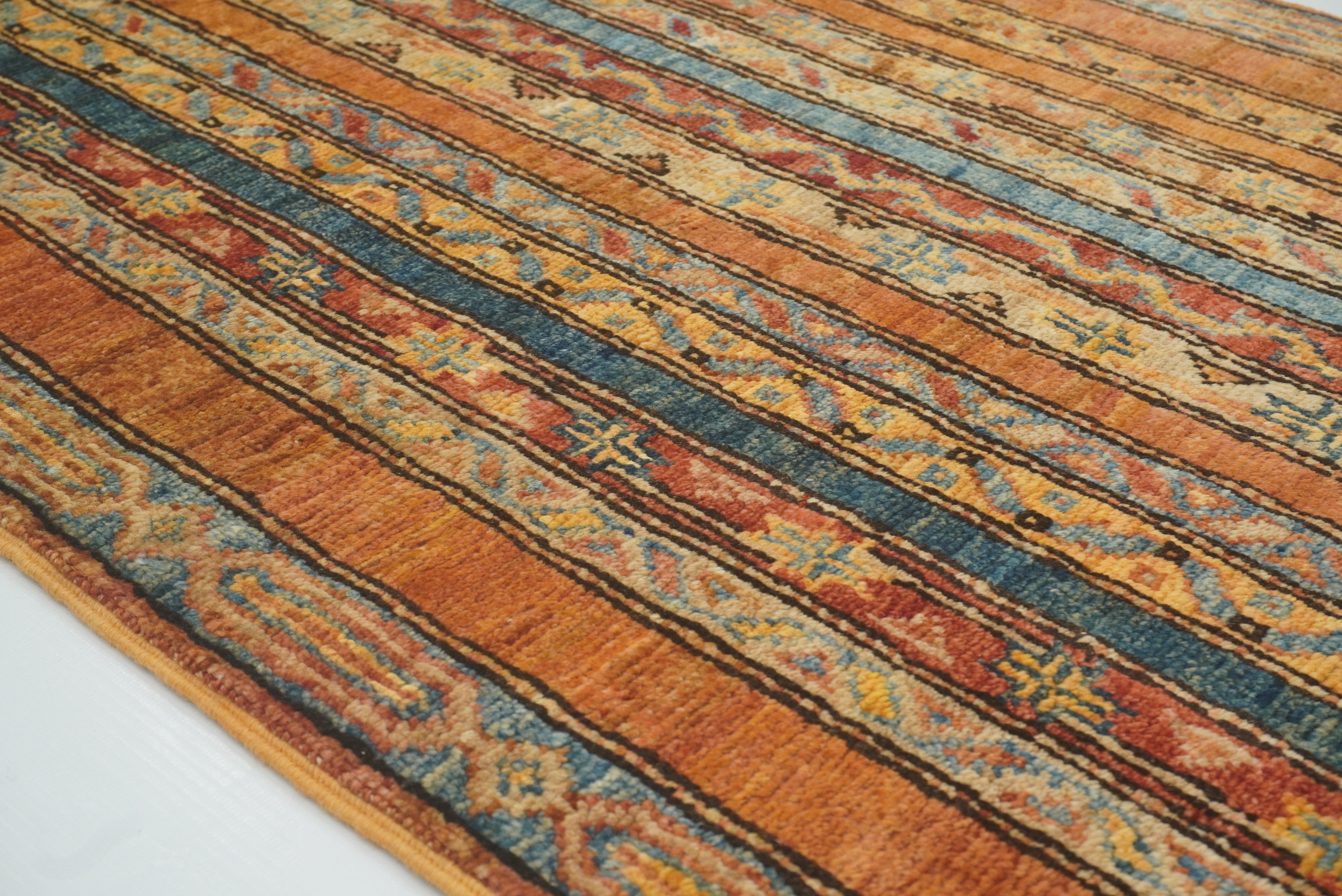 2x5 Orange Turkish Hand knotted Runner Rug - Yildiz Rugs
