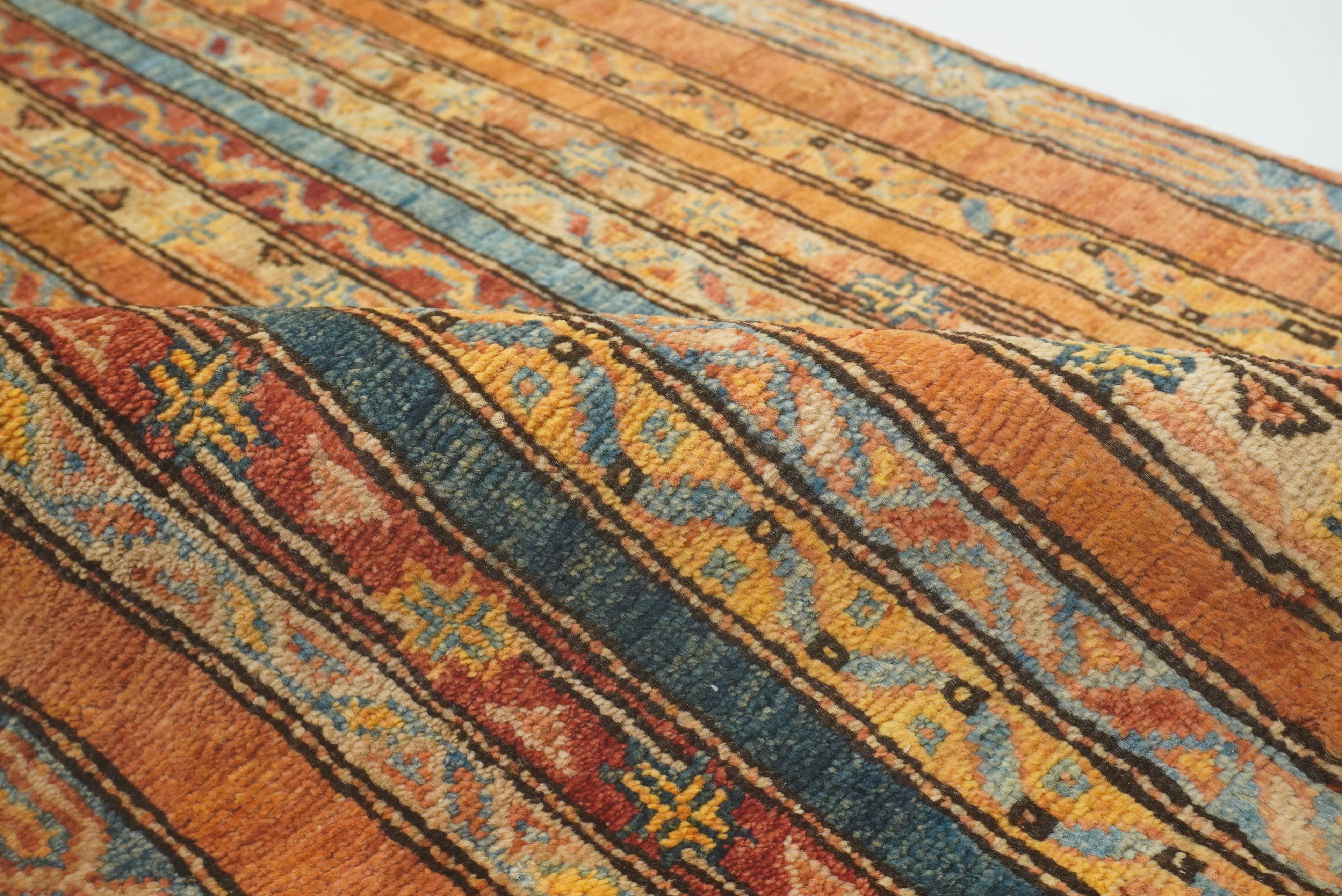 2x5 Orange Turkish Hand knotted Runner Rug - Yildiz Rugs