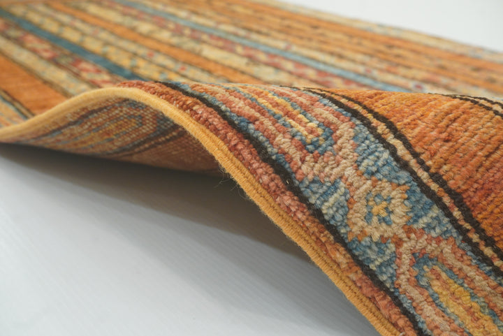 2x5 Orange Turkish Hand knotted Runner Rug - Yildiz Rugs