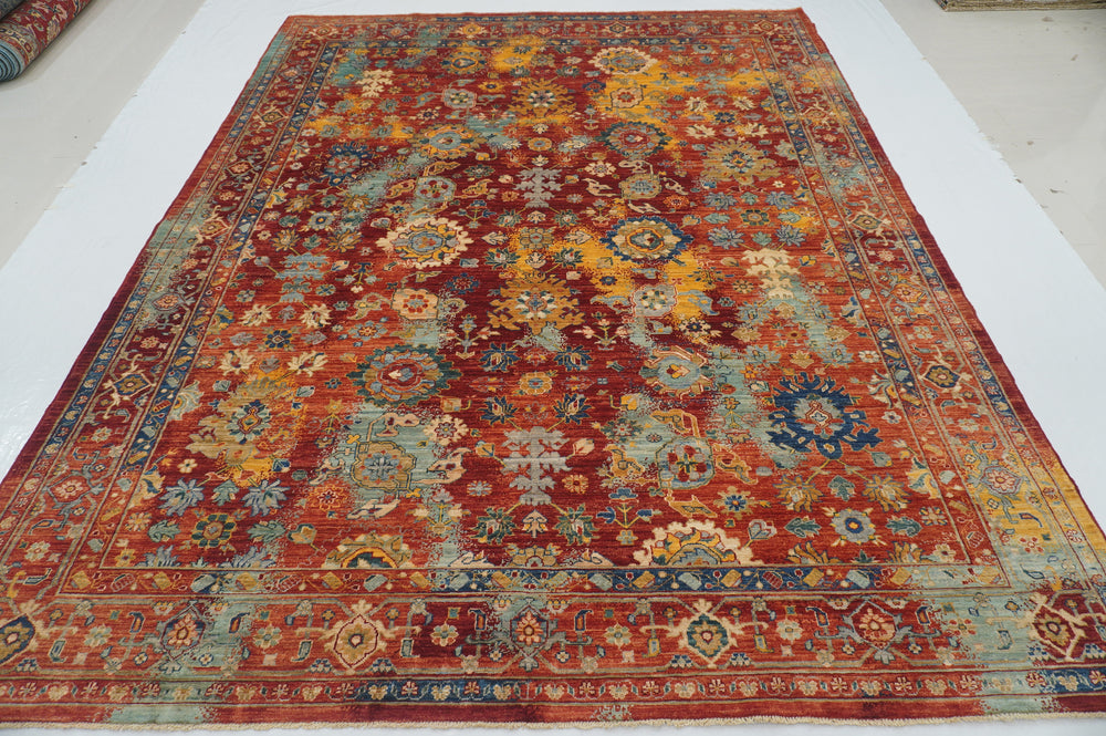 8x10 Red Modern Bidjar Oriental Afghan Hand knotted Rug - Yildiz Rugs