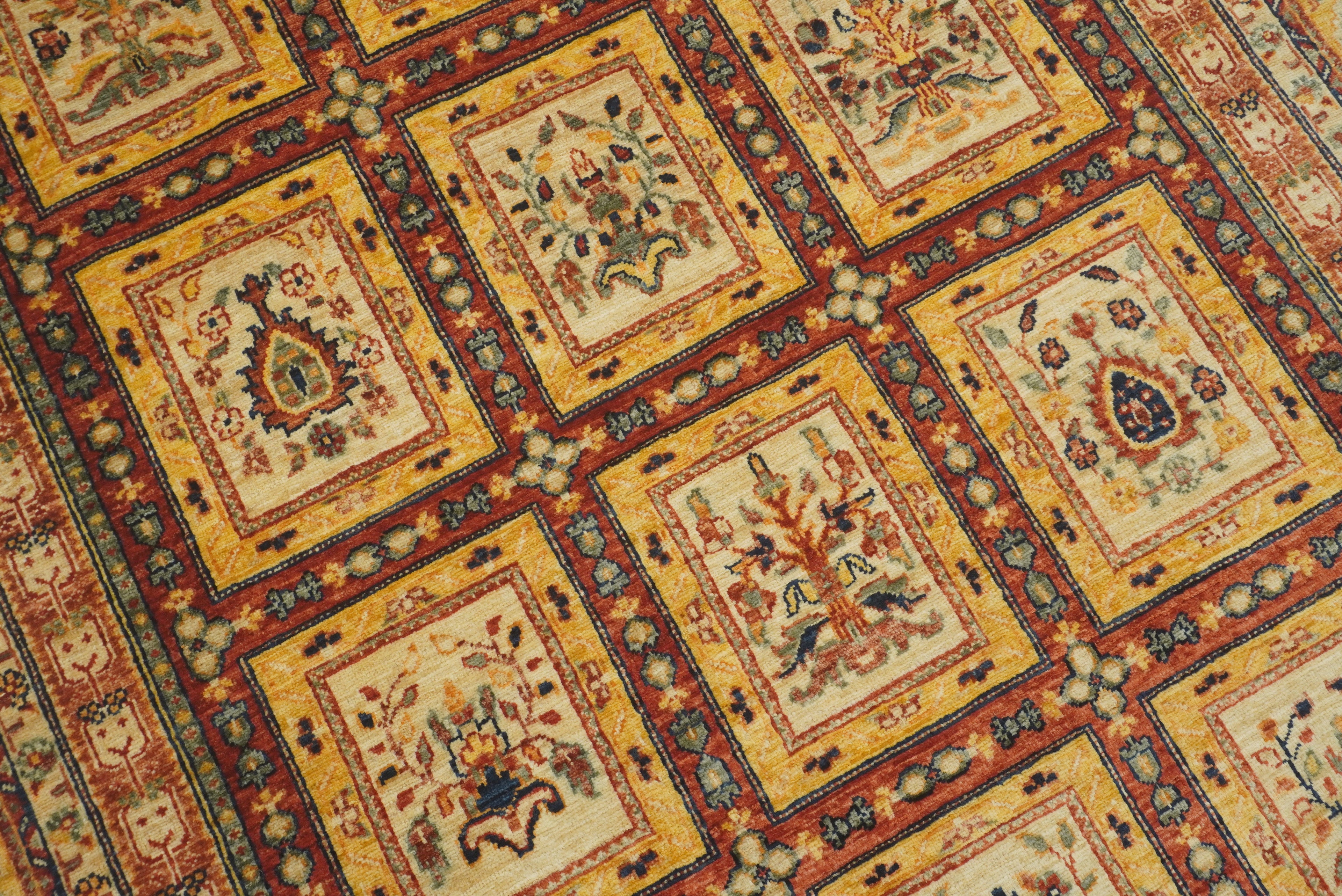5x7 Red Bakhtiar Afghan Hand-Knotted Oriental Rug - Yildiz Rugs