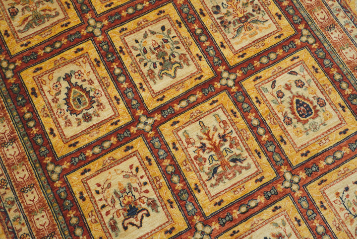 5x7 Red Bakhtiar Afghan Hand-Knotted Oriental Rug - Yildiz Rugs