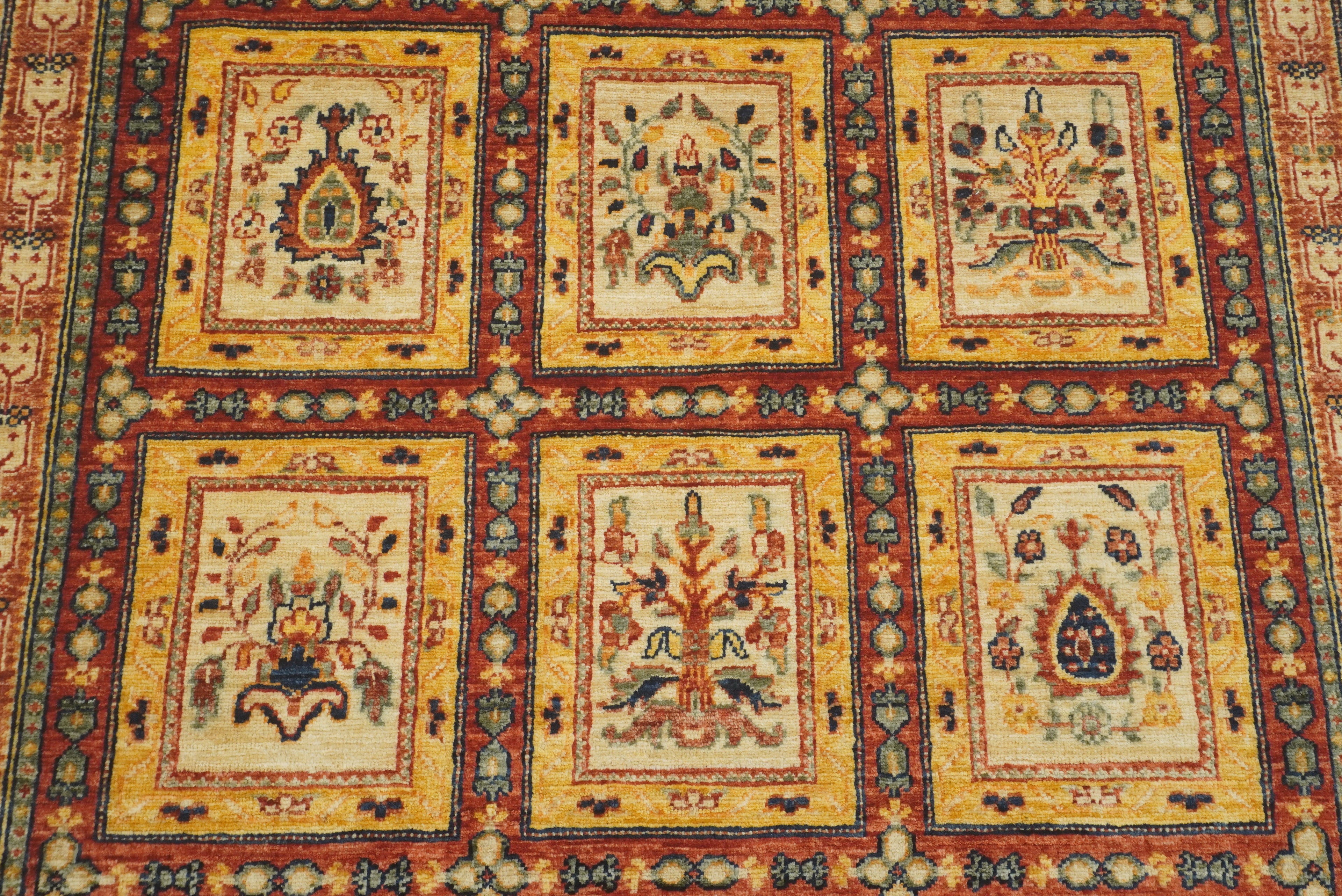 5x7 Red Bakhtiar Afghan Hand-Knotted Oriental Rug - Yildiz Rugs